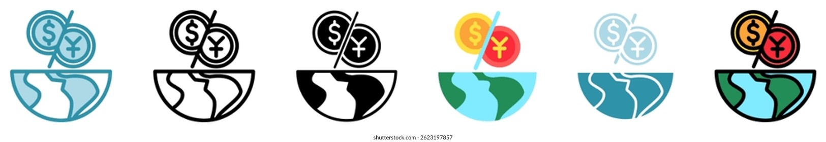 Vector para UI, UX, App, Web, digital o impreso, relacionado con la guerra comercial, la competencia económica, los negocios, las finanzas.