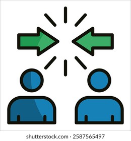 Conflicted Interest Icon Element For Design