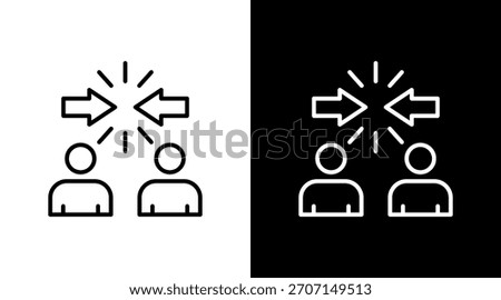 Conflicted Interest White Icon Set Design