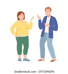 Conflicting Parents Arguing with Each Other Scolding and Shouting at Each Other Vector Illustration