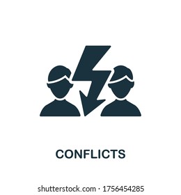 Conflicts icon. Simple element from psychology collection. Creative Conflicts icon for web design, templates, infographics and more