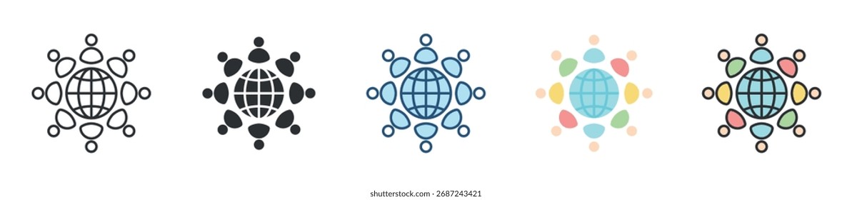 Conjunto de iconos de confluencia Colección de estilos múltiples