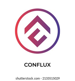 Conflux Cryptocurrency token icon. CFX token symbol. Cryptocurrency vector icon. Flat Vector illustration - Vector
