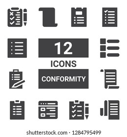 Conformity Icon Set Collection 12 Filled Stock Vector (Royalty Free ...