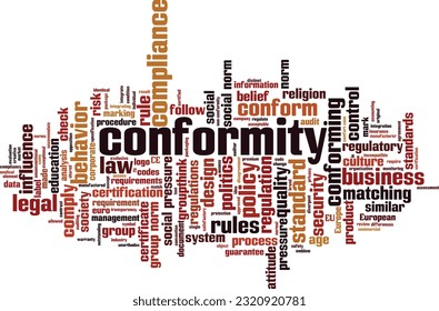 Conformity word cloud concept. Collage made of words about conformity. Vector illustration 