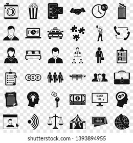 Conformity in work icons set. Simple style of 36 conformity in work vector icons for web for any design