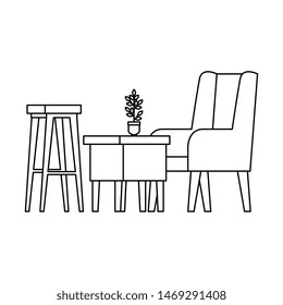 confortable sofa and wooden table livingroom scene