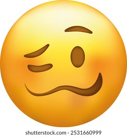 Confounded emoji. Confused emoticon with jagged mouth.