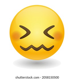 Confounded Emoji Icon Illustration Sign. Quivering Vector Symbol Emoticon Design Vector Clip Art.