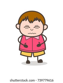 Confounded Expression - Cute Cartoon Fat Kid Illustration