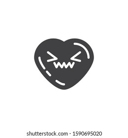 Confounded Face emoji vector icon. filled flat sign for mobile concept and web design. Confused heart shape emoticon glyph icon. Love symbol, logo illustration. Vector graphics