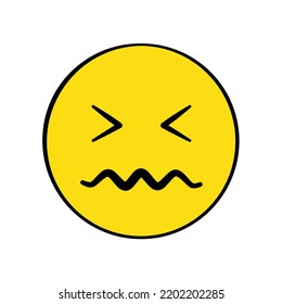 Confounded face emoji. Vector illustration 