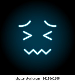 confounded, face neon icon. Simple thin line, outline vector of Emotion icons for UI and UX, website or mobile application