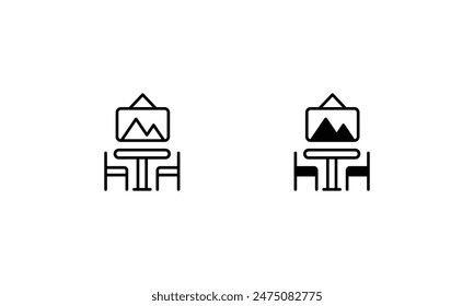 Confrence Hall icons set isolate white background vector stock illustration.