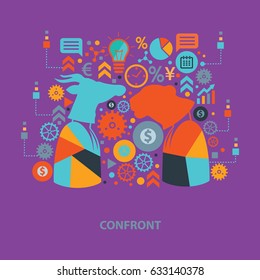 Confront concept design,clean vector