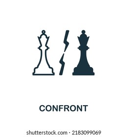 Konfrontieren Sie das Symbol. Monochrome einfache Linie Protest Symbol für Vorlagen, Webdesign und Infografiken