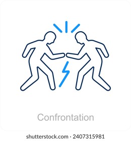 Confrontation and battle icon concept