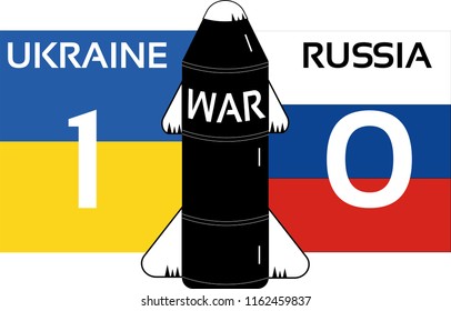 The confrontation between Russia and Ukraine. Vector.
