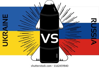 The confrontation between Russia and Ukraine. Vector.