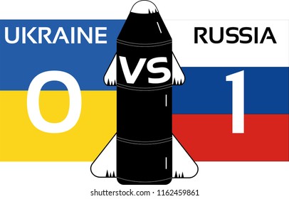 The confrontation between Russia and Ukraine. Vector.