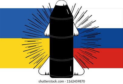 The confrontation between Russia and Ukraine. Vector.