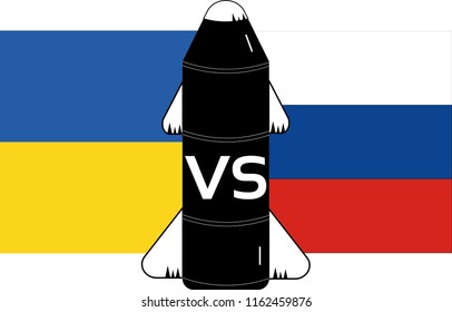 The confrontation between Russia and Ukraine. Vector.