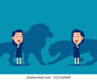 The confrontation of business competition leaders. Silhouette illustration
