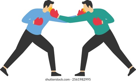 Confrontation with business competitors, Vector illustration design concept in flat style

