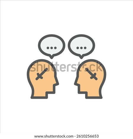 confrontation filled outline icon. conflict color line illustration.