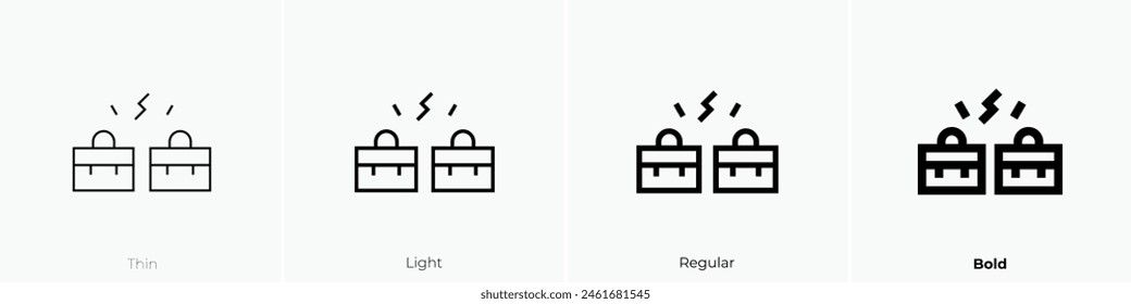 confrontation icon. Thin, Light Regular And Bold style design isolated on white background