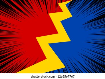 confrontation image illustration of thunder bolt and radiation