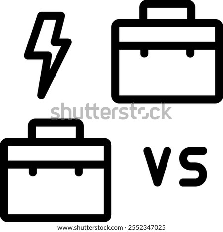 confrontation line icon illustration vector