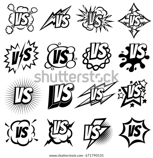 対決対ベクター画像符号 Vsと反対の分離型ロゴセット デュエルvsサイン 野党のシンボルセット のベクター画像素材 ロイヤリティフリー