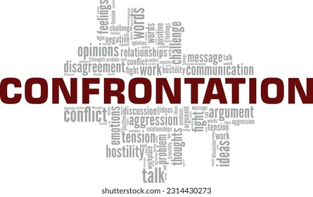 Confrontation word cloud conceptual design isolated on white background.