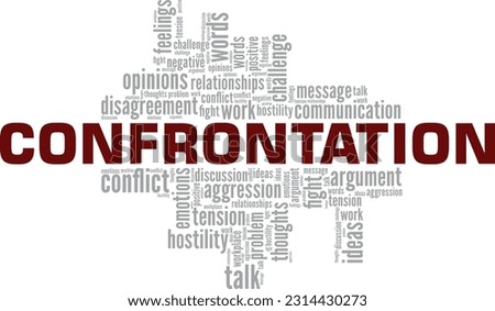 Confrontation word cloud conceptual design isolated on white background.