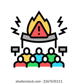 vector de icono de color de crisis confrontacional. signo de crisis confrontacional. ilustración de símbolo aislado