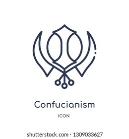 confucianism icon from religion outline collection. Thin line confucianism icon isolated on white background.