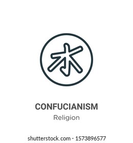 Confucianism outline vector icon. Thin line black confucianism icon, flat vector simple element illustration from editable religion concept isolated on white background