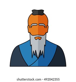 Confucius Vector illustration. Religion icon. Silhouette. Flat style.