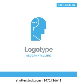 Confuse, Confuse Brain, Confuse Mind, Question Blue Solid Logo Template. Place for Tagline