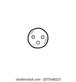 Confuse hand drawn doodle emoji