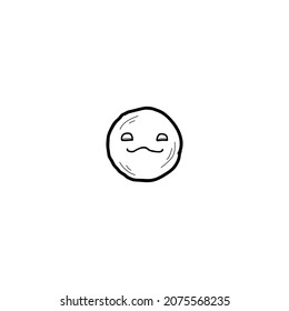 Confuse hand drawn doodle emoji