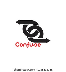 confuse lines opposite direction arrows vector