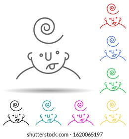 confuse on mind multi color style icon. 