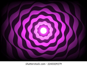 Confuse purple line wave. neon center background. Abstract design. Vector illustration.