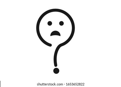 Confuse or question emoji face icon vector 