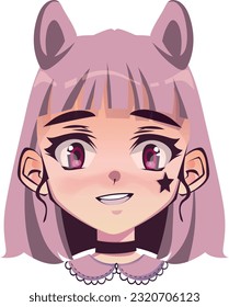 confused _ cute anime girl emotion _  cartoon girl with pin hair and big eyes