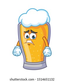 confused beer cartoon mascot character vector