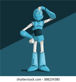 confused blue robot