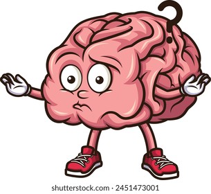 Confused brain character vector illustration